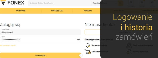 Nowa odsłona sklepu fonex.pl - Logowanie i historia zamówień