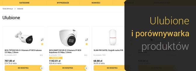 Nowa odsłona sklepu fonex.pl - Ulubione oraz porównywarka produktów