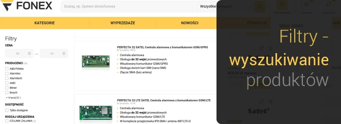 Nowa odsłona sklepu fonex.pl - Filtry - wyszukiwanie produktów