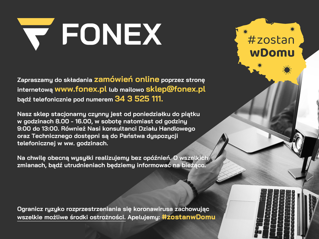 Zapraszamy do zamówień online na stronie www.fonex.pl